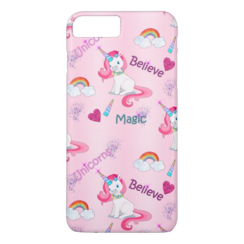 Believe in Unicorns Magical Pink iPhone 8 Plus7 Plus Case