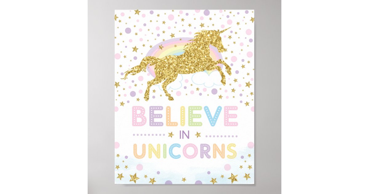 Download Believe in Unicorns / Magical Rainbow Unicorn Poster ...