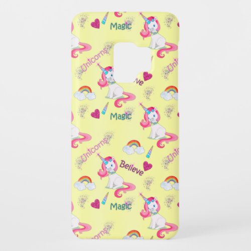 Believe in Unicorns Magical Yellow Case_Mate Samsung Galaxy S9 Case