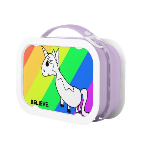 Believe In Unicorns Rainbow Lunch Box