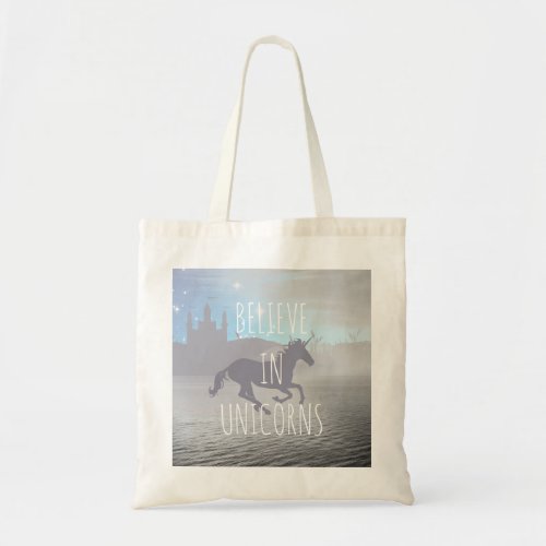 Believe in Unicorns Whimsical Art Tote Bag