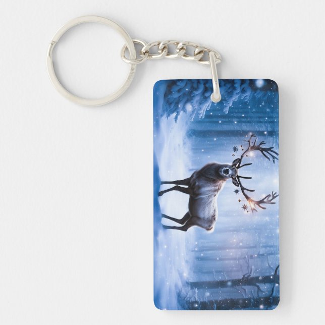 Believe in Winter Magic - Reindeer Keychain (Front)