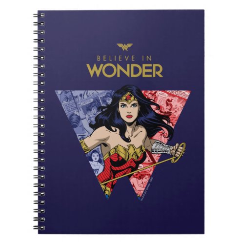 Believe In Wonder Wonder Woman Lasso Comic Logo Notebook