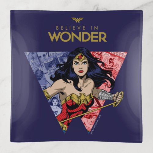 Believe In Wonder Wonder Woman Lasso Comic Logo Trinket Tray