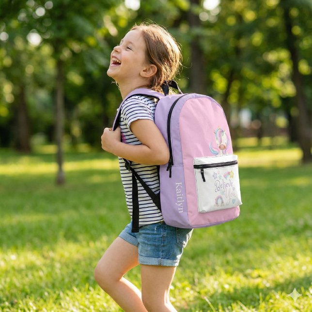 Believe In You Unicorn Backpack (Empower someone special with this, "Believe in you" unicorn personalized backpack! )