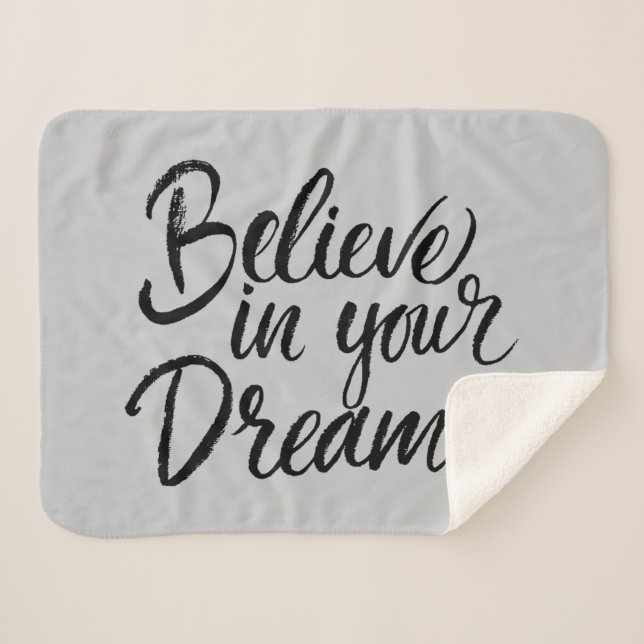 Believe In Your Dreams Sherpa Blanket (Front (Horizontal))