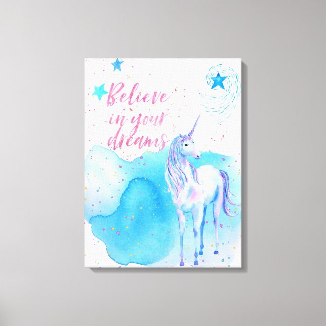 Believe in your dreams Unicorn Canvas Print (Front)