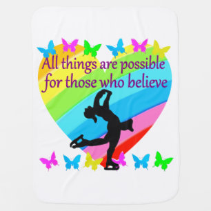 BELIEVE IN YOUR FIGURE SKATING DREAMS STROLLER BLANKET