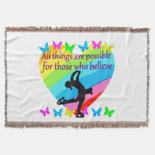 BELIEVE IN YOUR FIGURE SKATING DREAMS THROW BLANKET