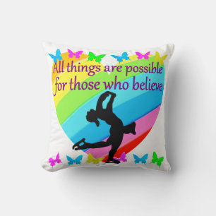 BELIEVE IN YOUR FIGURE SKATING DREAMS THROW PILLOW