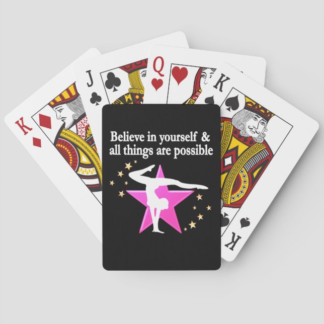 BELIEVE IN YOUR GYMNASTICS GOALS AND DREAMS POKER CARDS (Back)