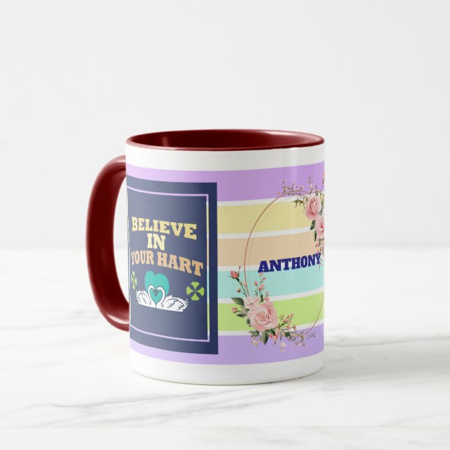 Believe in Your Heart Personalized Mug – Colorful  (Front Left)