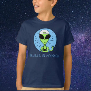 Believe In Yourself Alien Kids Shirt