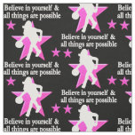BELIEVE IN YOURSELF BASKETBALL STAR FABRIC