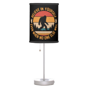 Believe In Yourself Bigfoot Black Table Lamp