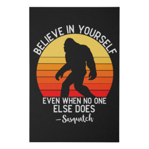 Believe in Yourself   Bigfoot Retro Faux Canvas Print