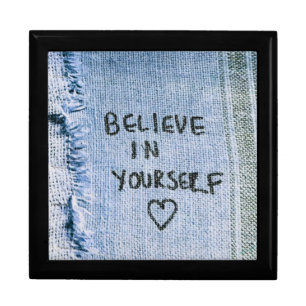 Believe in yourself Blue Denim Motivational Gift Box