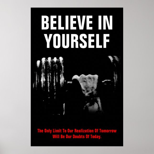 Believe In Yourself Bodybuilding Training Poster (Front)