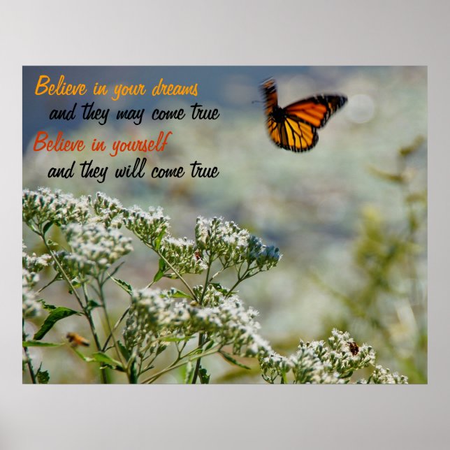 Believe in Yourself Butterfly Motivational Poster (Front)