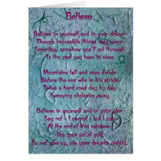 Believe in Yourself. Cards (Front)