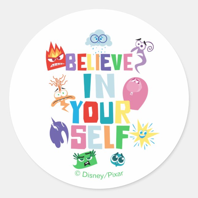 Believe In Yourself Classic Round Sticker (Front)
