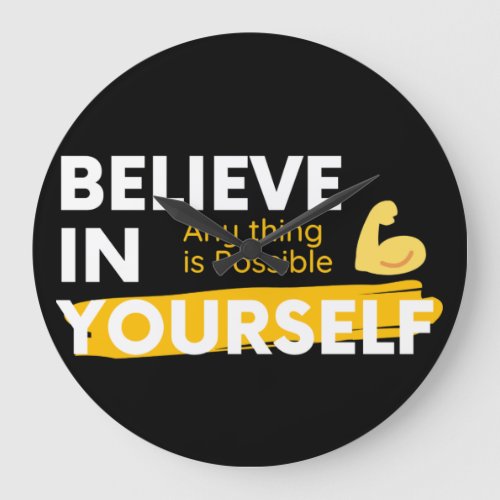 Believe in yourself coffee mug throw pillow classi large clock