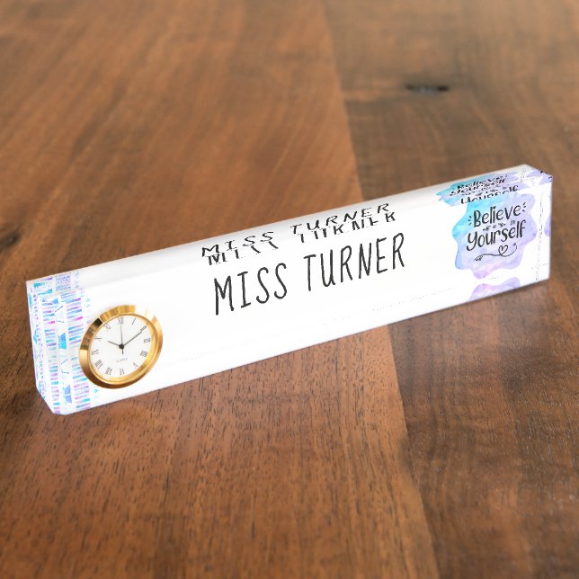 Believe in Yourself Desk Name Plate (Side)