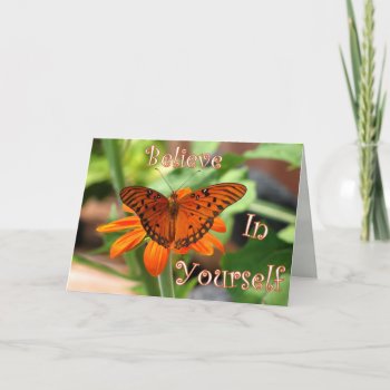 Believe In Yourself (dryas Julia Butterfly 9107) Card by CatsEyeViewGifts at Zazzle