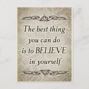 Believe in Yourself – Elegant Motivational Quote Postcard