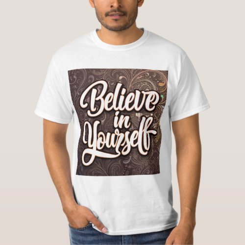 Believe in Yourself Floral Charm T_Shirt