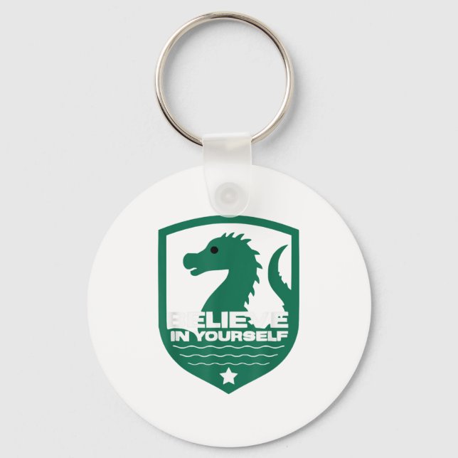 Believe In Yourself Funny Motivational Loch Ness M Keychain (Front)