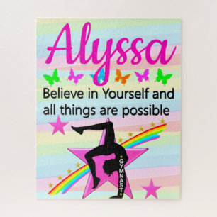 BELIEVE IN YOURSELF GYMNASTICS DESIGN JIGSAW PUZZLE
