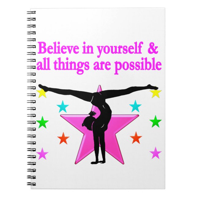 BELIEVE IN YOURSELF GYMNASTICS NOTEBOOK (Front)