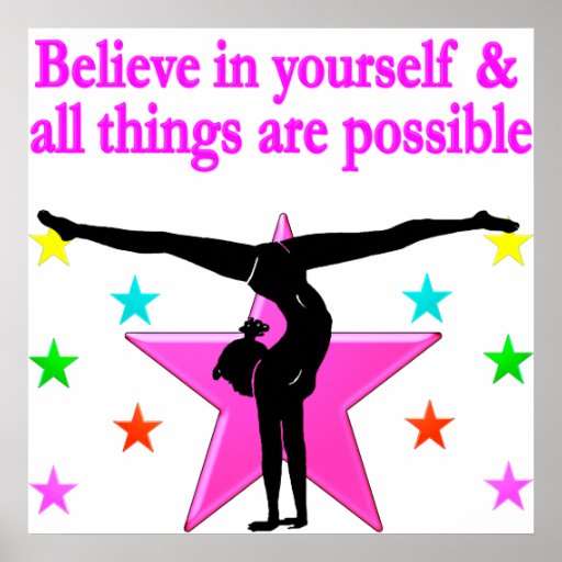 believe in yourself gymnastics poster zazzle