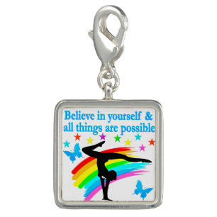 BELIEVE IN YOURSELF GYMNASTICS QUOTE CHARM