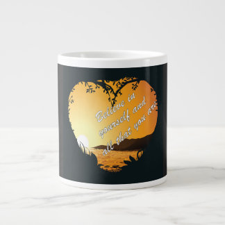 Believe in Yourself – Inspirational Heart Giant Coffee Mug