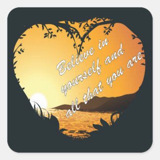 Believe in Yourself – Inspirational Heart Square Sticker