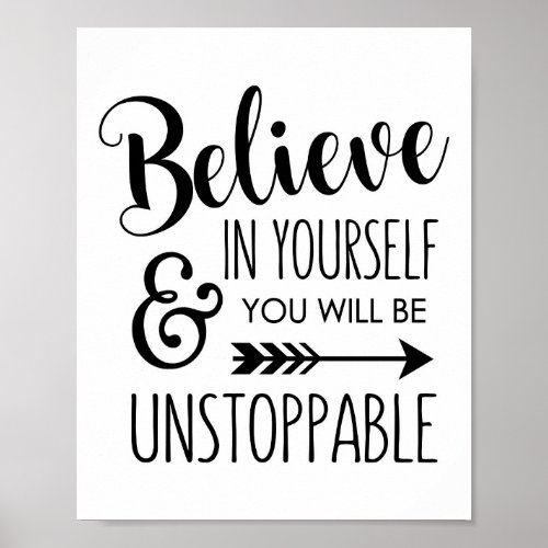 Believe in Yourself Inspirational Poster