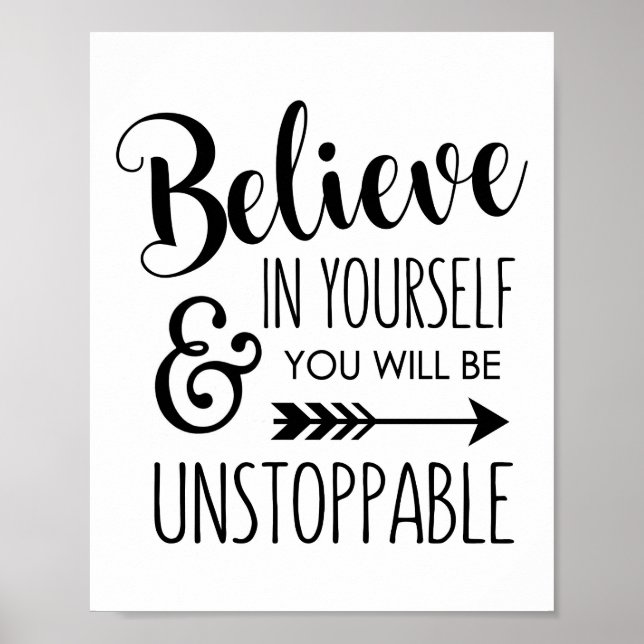 Believe in Yourself Inspirational Poster (Front)