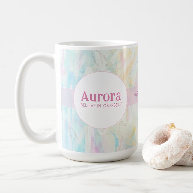 Believe in Yourself Inspirational Quote Coffee Mug (With Donut)