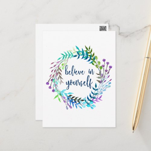 Believe In Yourself Inspirational Quote Postcard