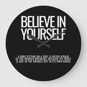 "Believe In Yourself" Inspirational Wall Clock