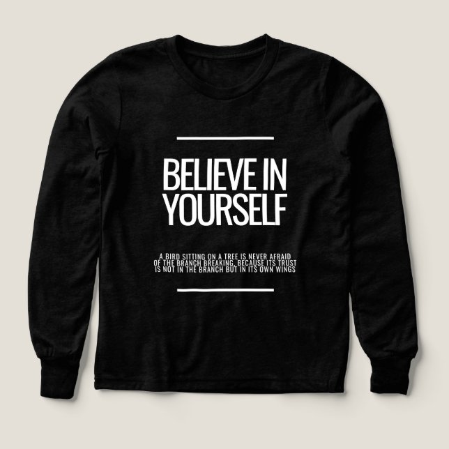 Believe in Yourself Kids Long Sleeve  Tri-Blend Shirts (Design Front)