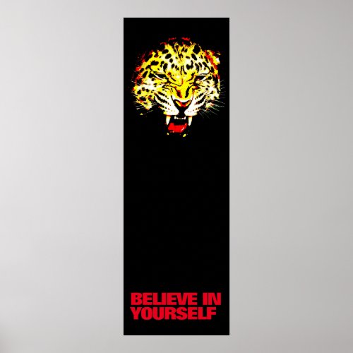 Believe in Yourself Leopard Pop Art Motivational Poster