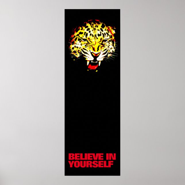 Believe in Yourself Leopard Pop Art Motivational Poster (Front)