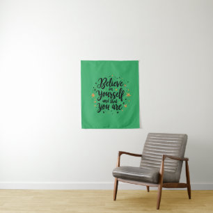 Believe in Yourself Motivational Quote Design Tapestry