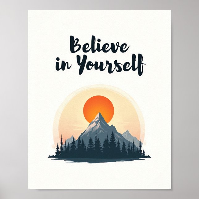 Believe in Yourself - Motivational Quote Poster (Front)