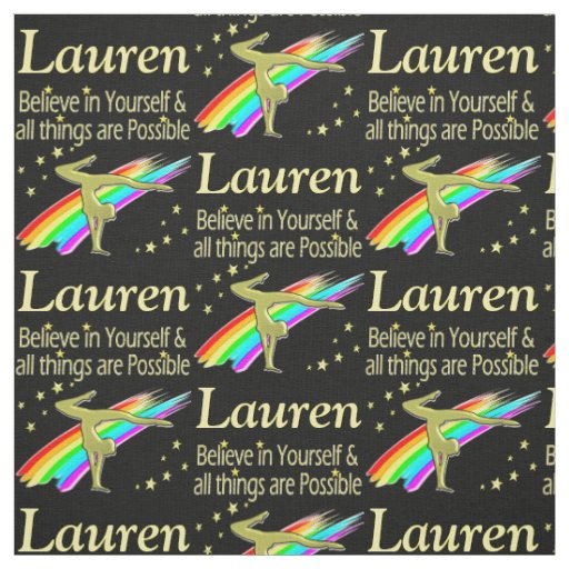 BELIEVE IN YOURSELF PERSONALIZED GYMNASTS FABRIC