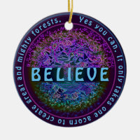 Believe in Yourself Positive Message Ceramic Ornament