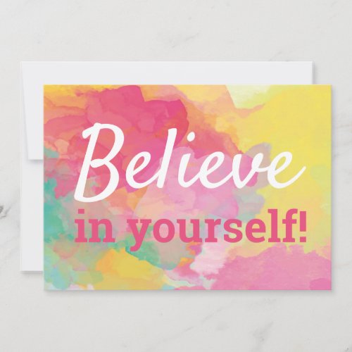 Believe in Yourself Positivity Inspirational Quote Thank You Card